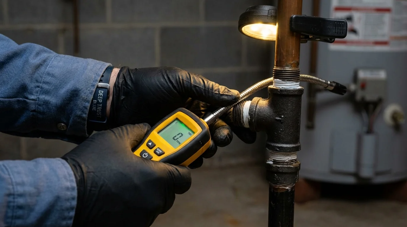 Gas leak detection with electronic sniffer by Johns Plumbing LLC in Lynbrook